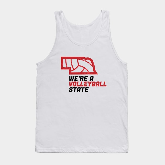 Nebraska We're A Volleyball State Tank Top by Commykaze